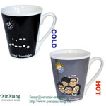 Wide mouthed magic ceramic coffee mugs Color changing mugs