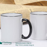 Ceramic sublimation coffee mugs with black handle