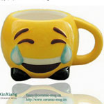 Relief Smiling Face Glazed Ceramic coffee Mugs