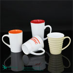 V Shape Color Glazed Promotional Ceramic mugs