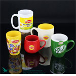 Custom White Lipton promotional ceramic mugs with logo