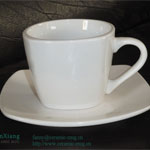 Square espresso Ceramic Cup & Saucer Set