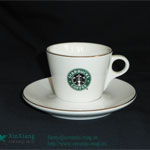 Square Starbucks Ceramic Coffee Cup & Saucer