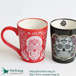 Black and wide mouthed Halloween ceramic coffee mugs