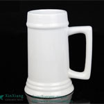 White High Glazed Ceramic Beer Mugs