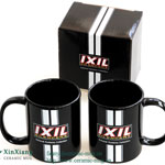 Stoneware ceramic mugs with printing promotional black mugs