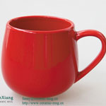 16oz Red egg shaped Color Glazed Ceramic Soup Mugs