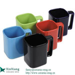 Black square ceramic coffee mugs with logo Mug Manufacturers