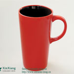 14oz Red high printed ceramic coffee mugs with logo Factory