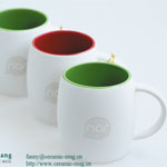 Relief Color Glazed Soup Ceramic Mugs