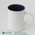 White matte thin belly ceramic coffee mugs with logo