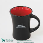 Black matte thin belly ceramic coffee mugs with logo