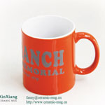 Orange printed ceramic sublimation coffee mugs