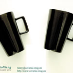 High black printed promotional ceramic coffee mugs