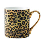 Custom 13oz leopard mugs with gold handle stock ceramic coffee mugs with spoon