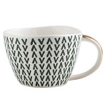cheap ceramic mugs with irregular top and gold handle 3D stoneware ceramic milk mugs breakfast cup