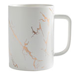 Custom 400ml white ceramic marble coffee mugs large golden milk ceramic cups