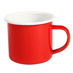 Custom red 17oz solid color enamel ceramic mugs retro thickened ceramic coffee mugs