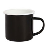 Custom black 11oz solid color enamel ceramic mugs retro thickened ceramic coffee mugs