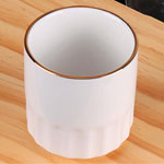 Wholesale small 3D ceramic tea cup with golden rim mini cute straight ceramic coffee mugs without handle