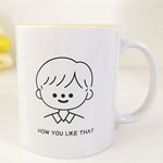 Creative 11oz personality trend lovely ceramic mugs Inner color glazed cartoon sublimation coffee cups