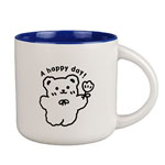 Creative 11oz personality trend lovely sublimation mugs Inner color glazed cartoon ceramic coffee cups