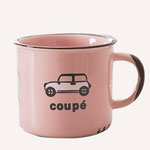 Imitation enamel ceramic mugs with logo 10oz funny pink cartoon tea cups manufacturers
