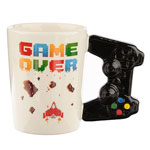Suppliers ceramic mugs with gamepad handle ceramic coffee mugs with game over logo
