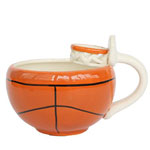 Stock bulk 500ml basketball ceramic coffee mugs with handle Sports ceramic soup cups