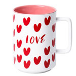 Straight white tall 16oz ceramic mugs with logo 2 colors coffee mugs with square handle