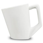 Custom plain white tilted ceramic mugs 45 Degree angle ceramic coffee mugs manufacturers