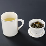 Custom plain white ceramic tea mugs with lid tea filter 11oz ceramic mugs with silver rim