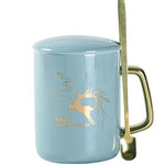 Personalized grey straight ceramic mugs with handle lid Luxury ceramic mugs with logo