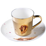 Manufacturers mirror ceramic coffee cup and saucer Reflection tea mugs with gold outside