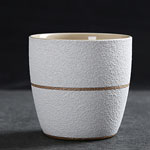 Custom 6oz plain white matte hand painted stoneware coffee cups with golden rim manufacturers