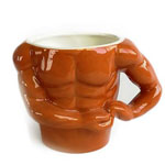 Wholesale orange funny ceramic mugs 3D man muscle shape ceramic coffee cups