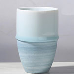 Japanese 2 colors flowing glazed ceramic tea cups handmade simple coarse ceramic mugs