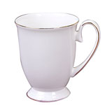 Bulk plain white royal ceramic tea mugs Large bone china coffee cups with gold rim