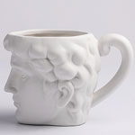 Wholesale white european apollo david head ceramic mugs 3D statue coffee cups