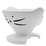 Manufacturers cat ceramic coffee strainer color glazed white coffee filter with logo