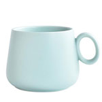 Cheap matte ceramic mugs with ring handle stoneware solid color ceramic coffee cups