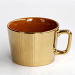 Custom european luxury ceramic mugs Relief plain golden coffee cups manufacturers
