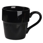 Wholesale plain black stackable ceramic mugs milk mugs coffee cups with logo