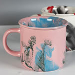 Custom enamel ceramic mugs with splashing logo Imitation enamel mugs china