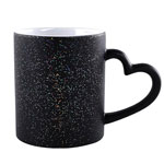 Custom starry color changing sublimation mugs 11oz ceramic magic cups with heart handle