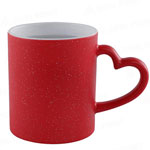 Wholesale starry color changing sublimation mugs red magic cups with heart handle suppliers