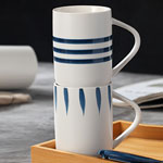 Custom 400ml japanese blue and white hand painted ceramic mugs nordic minimal mugs