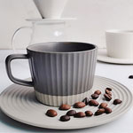 Custom japanese hand made retro matte ceramic coffee cup and saucer set manufacturers