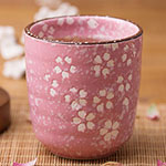 Wholesale japanese underglaze color ceramic tea cups 3D sakura pottery mugs