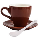 Wholesale espresso mugs brown color glazed ceramic coffee cup and saucer suppliers
